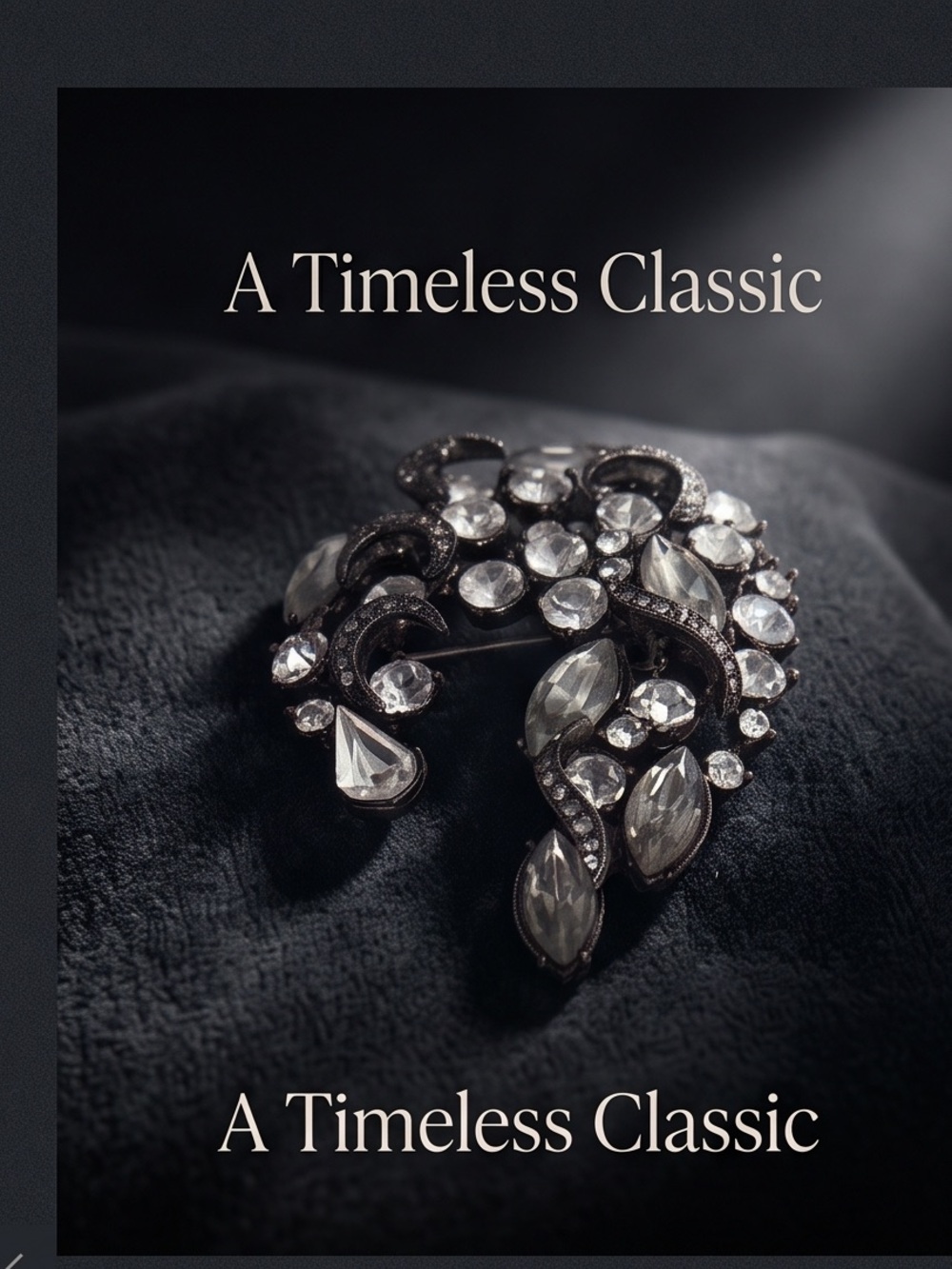 Fine Jewelry Gray Crystal Brooch -